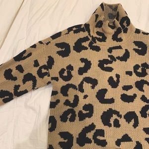 DKNY Cheetah Oversized Sweater